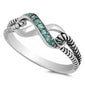 <span>CLOSEOUT!</span> Emerald Infinity Knot .925 Sterling Silver Ring Sizes 4-6
