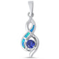 Tanzanite & Blue Opal Infinity .925 Sterling Silver Pendant