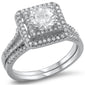 <span>CLOSEOUT!</span>Fine Cz Wedding Set .925 Sterling Silver Ring Sizes 4-10