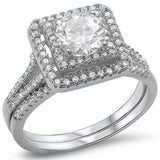 <span>CLOSEOUT!</span>Fine Cz Wedding Set .925 Sterling Silver Ring