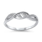 <span>CLOSEOUT!</span> Infinity Style Cubic Zirconia Band .925 Sterling Silver Ring Sizes 4-10