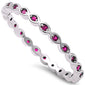 Ruby Eternity Band .925 Sterling Silver Ring Sizes 2-12