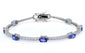 Oval Tanzanite and Cubic Zirconia  .925 Sterling Silver Bracelet