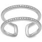 <span>CLOSEOUT!</span>Double Band Cz .925 Sterling Silver Ring Sizes 4-11