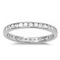 <span>CLOSEOUT!</span>Channel set Clear Cz .925 Sterling Silver Eternity Band Sizes 2-4, 10, 11