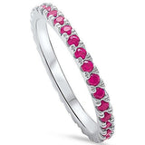 Ruby Eternity Band .925 Sterling Silver Ring