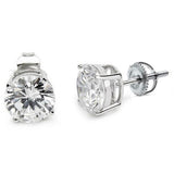 Casting Round Stud Earrings Screw Back .925 Sterling Silver Sizes 2-8mm Available in 3 Colors!