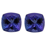 Tanzanita natural talla cojín de 4.00 ct y 7.5 mm. ¡Perfecta para pendientes!